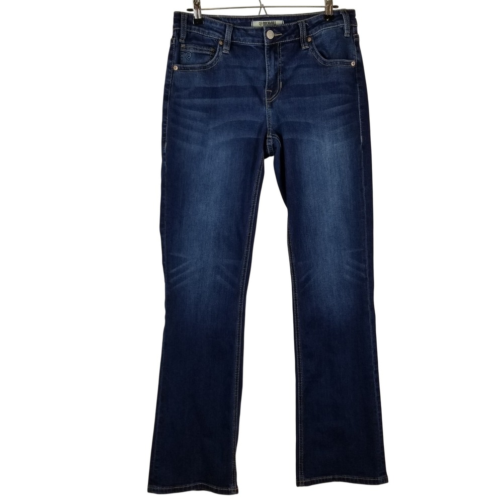 Rock & Roll Denim Riding Jeans Womens 29x34 Mid Rise Bootcut Dark Wash Stretch